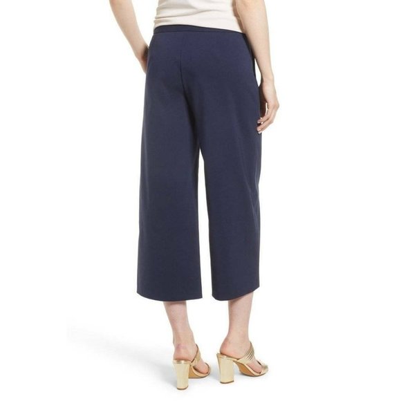 Emerson Rose Wide Leg Crop Pants Navy Blue 8 NEW - Picture 2 of 5